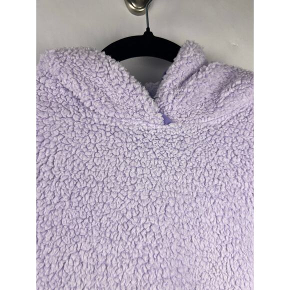 Athleta Girl Hooded Sherpa Pullover, Lavender Purple Fleece Cozy Kangaroo Pocket - Picture 4 of 16